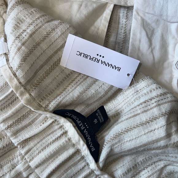 BANANA REPUBLIC Linen Blend Paperbag Short Size 16 - Picture 6 of 7